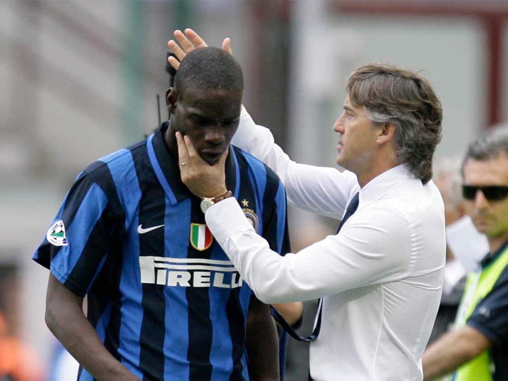 Mario Balotelli dan Roberto Mancini