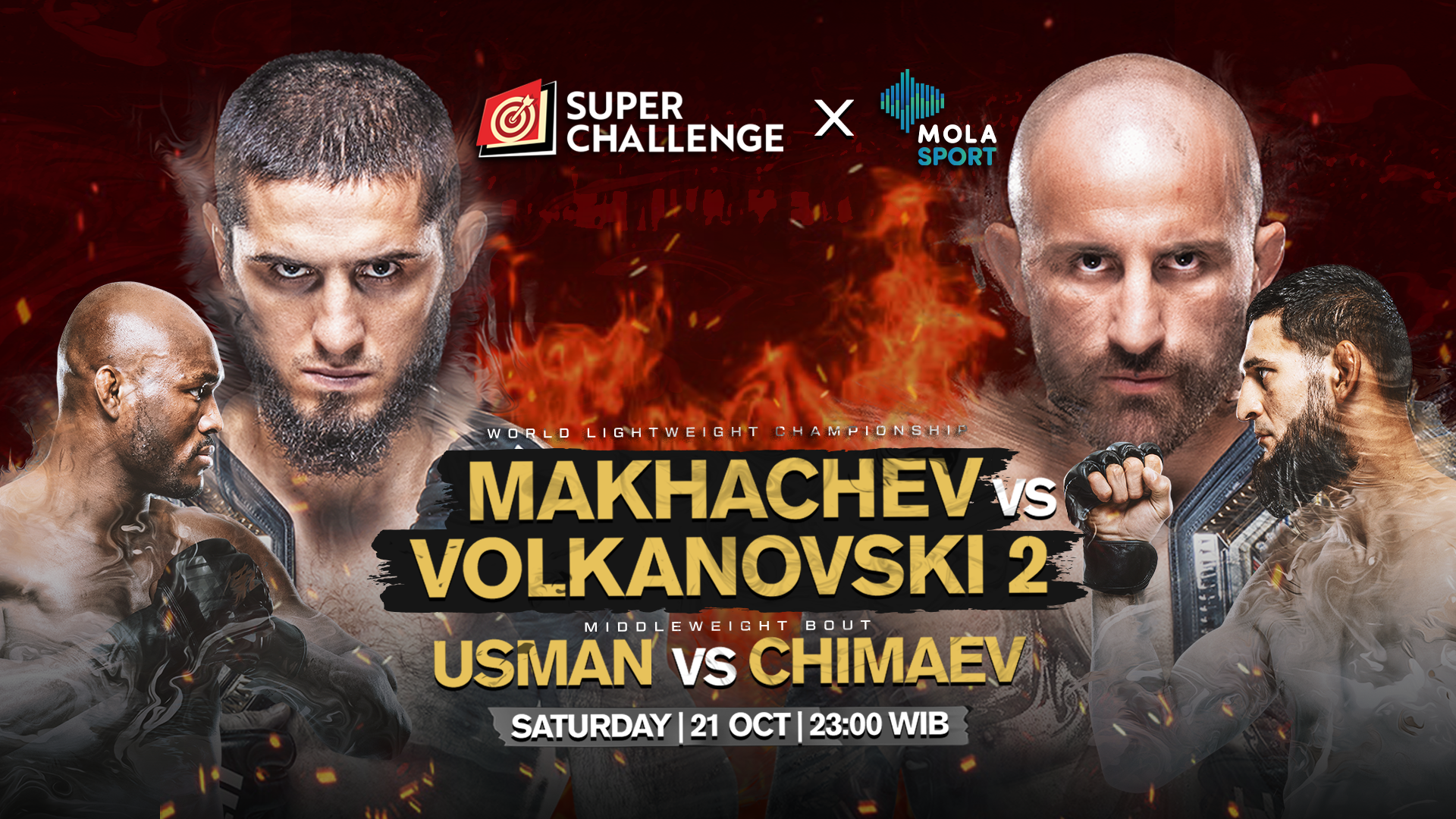 Ready for the Rematch! UFC 294 Makhachev vs Volkanovski Tonton Secara Gratis Cuma di Mola Sport!