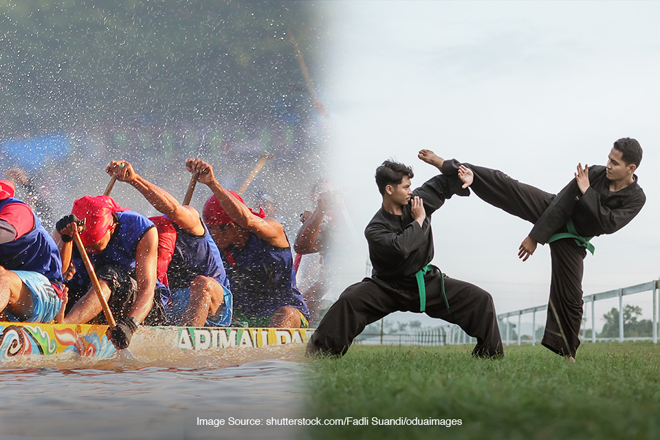 pencak silat dan pacu jalur
