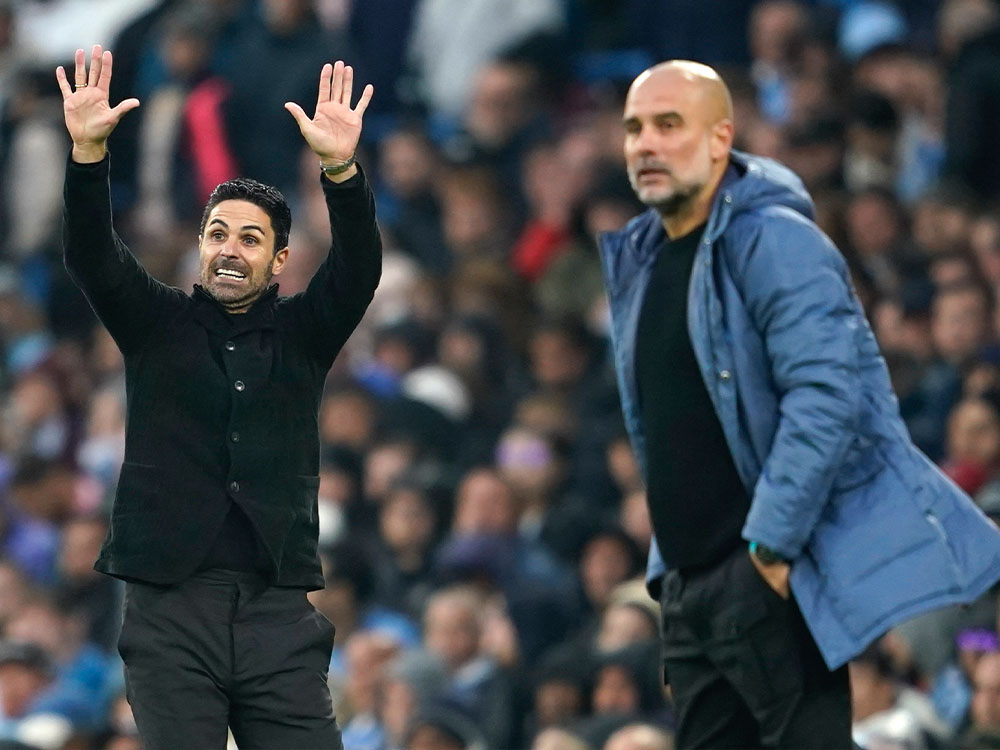 Mikel Arteta dan Josep Guardiola