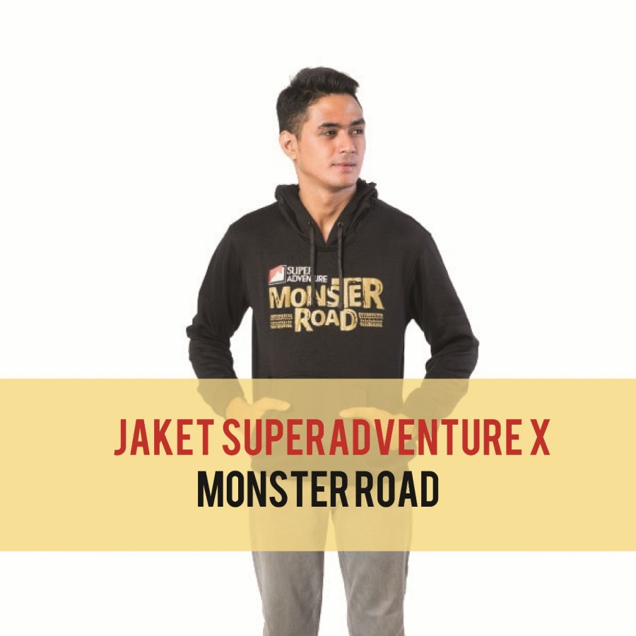 image Jaket Pria Hoodie Super Adventure Event Jaket Monster Road`